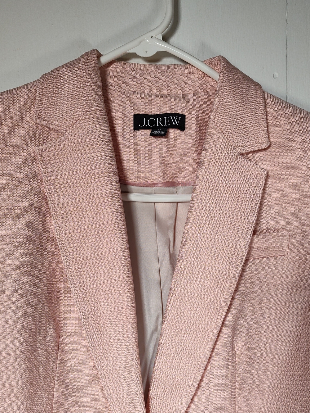 NEW J. Crew Arden Blazer in Luster Canvas Peach Petal Pink 12 - Picture 4 of 14